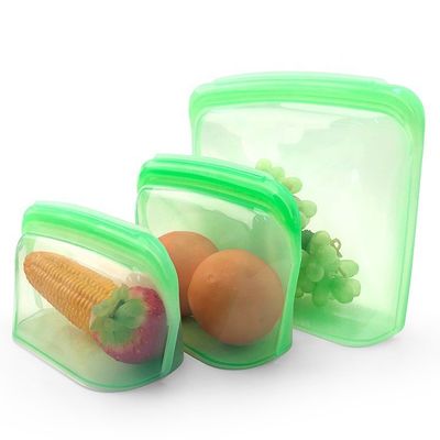 100% Food Grade Platinum Silicone LFGB Durability Leakproof Silicone Food Bag For Freezer Storage