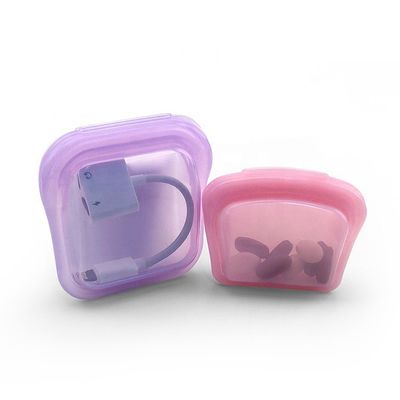 Sacchetto alimentare in silicone trasparente a prova di perdite riutilizzabile Durabilità Lavatrice di piatti sicura 50ML/80ML